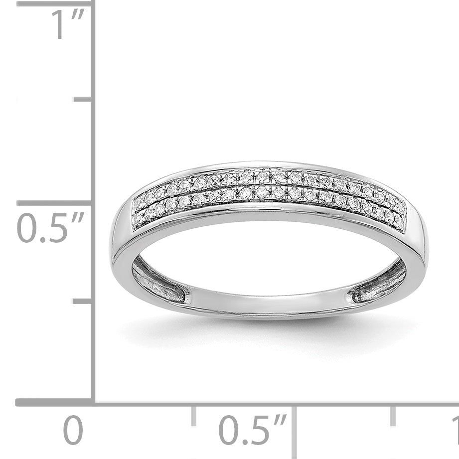 14k White Gold 3mm 2-row 1/8 carat Diamond Band RM5630