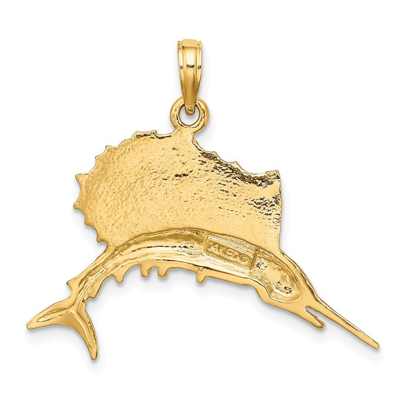 14k Polished Sailfish Pendant C2581