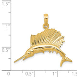 14k Polished Sailfish Pendant C2581