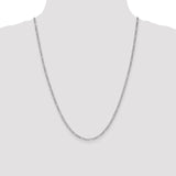14K White Gold 10 inch 2.5mm Semi-Solid Figaro with Lobster Clasp Chain BC119