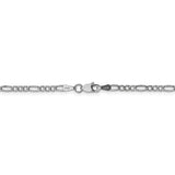 14K White Gold 10 inch 2.5mm Semi-Solid Figaro with Lobster Clasp Chain BC119