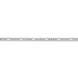 14K White Gold 10 inch 2.5mm Semi-Solid Figaro with Lobster Clasp Chain BC119
