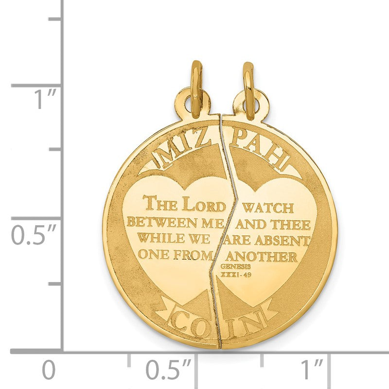 14K MIZPAH COIN 2-piece Round Charm XR434