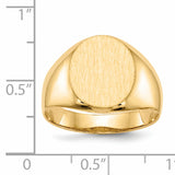 14k 12.0x14.5mm Open Back Mens Signet Ring RS131