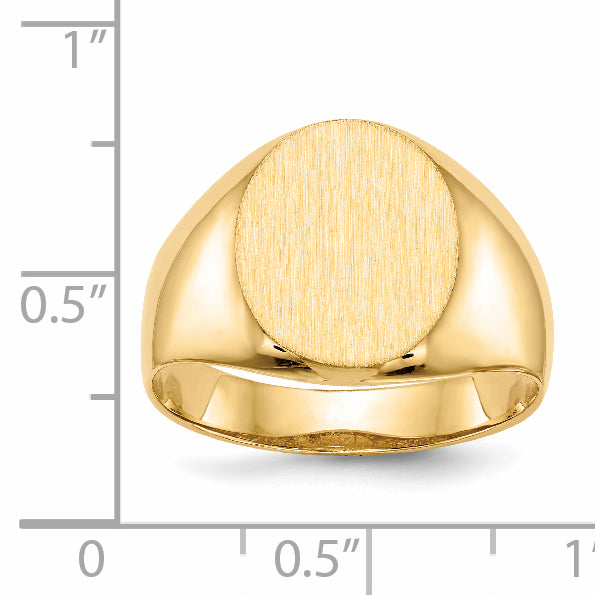 14k 12.0x14.5mm Open Back Mens Signet Ring RS131