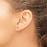 Inverness 18k White Gold 3mm CZ Post Piercing Earrings 257E
