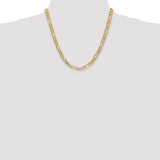 14K 26 inch 6.25mm Flat Figaro with Lobster Clasp Chain FFL160