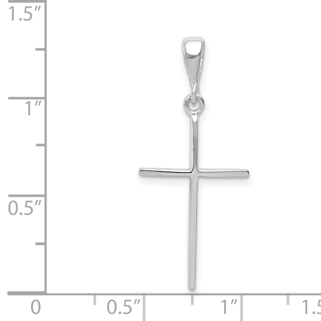 14k White Gold Cross Pendant K1173