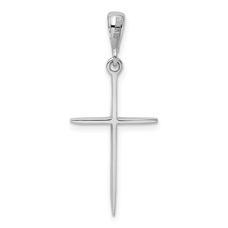 14k White Gold Cross Pendant K1173