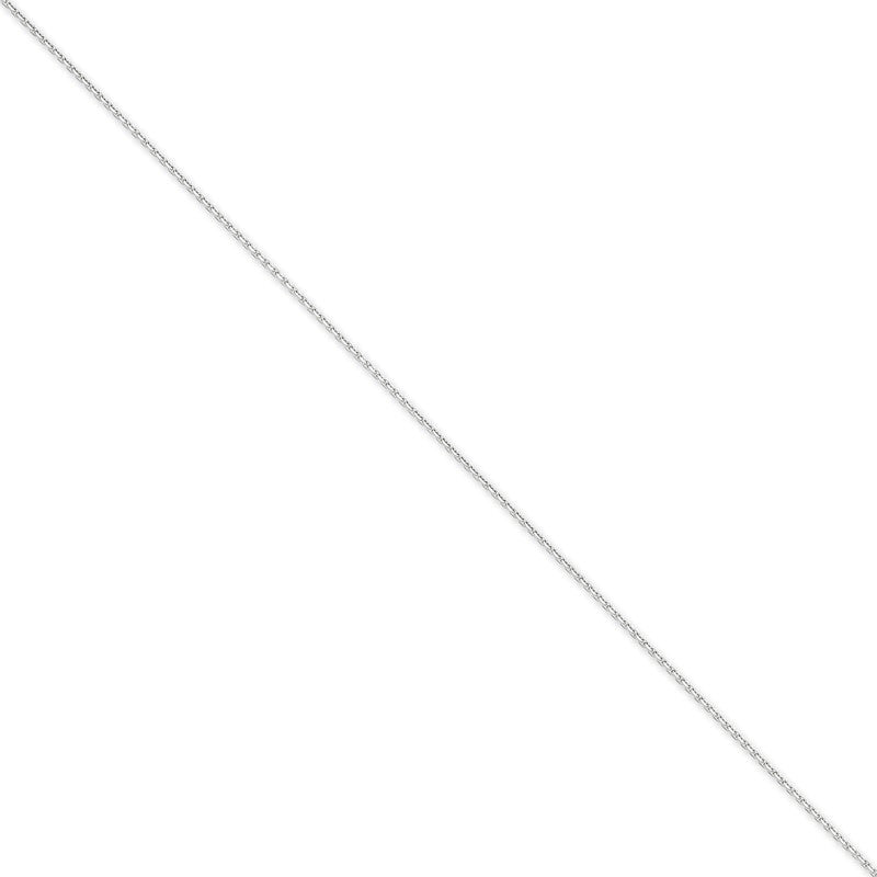 14K White Gold 10 inch 1.45mm Diamond-cut Cable with Lobster Clasp Anklet PEN146