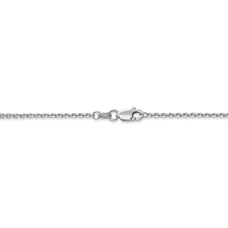 14K White Gold 10 inch 1.45mm Diamond-cut Cable with Lobster Clasp Anklet PEN146