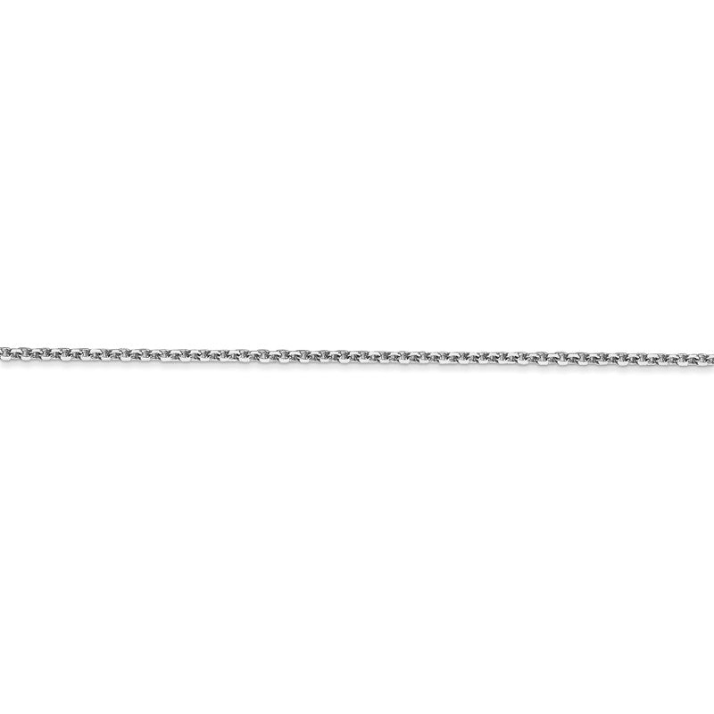 14K White Gold 10 inch 1.45mm Diamond-cut Cable with Lobster Clasp Anklet PEN146