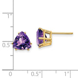 14k 8mm Trillion Amethyst Post Earrings XE96AM