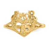 14K Quinceanera AMOR 15 Heart Ring K3885