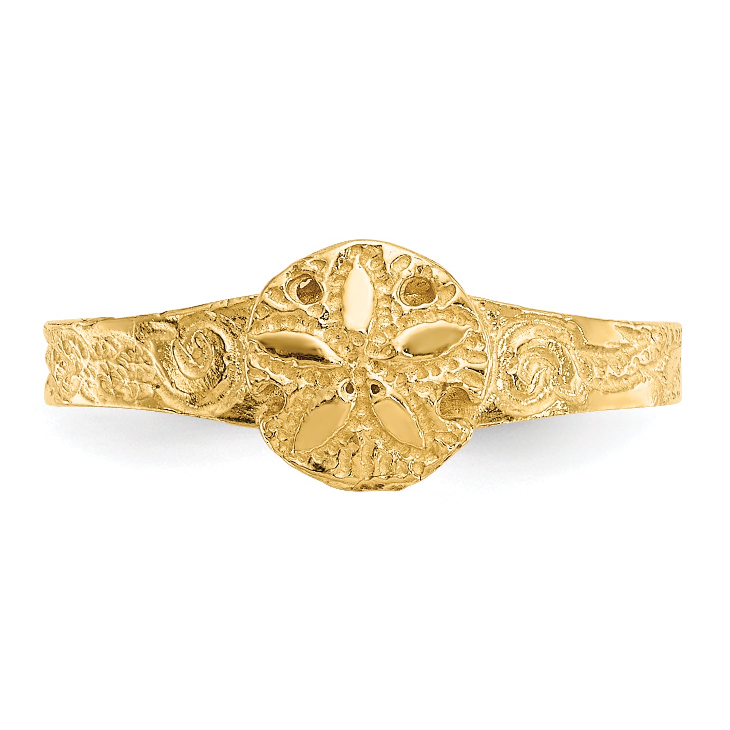 14K Diamond-cut Sand Dollar Toe Ring K3832