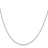 14K White Gold 14 inch .7mm Box with Lobster Clasp Chain WLB050L