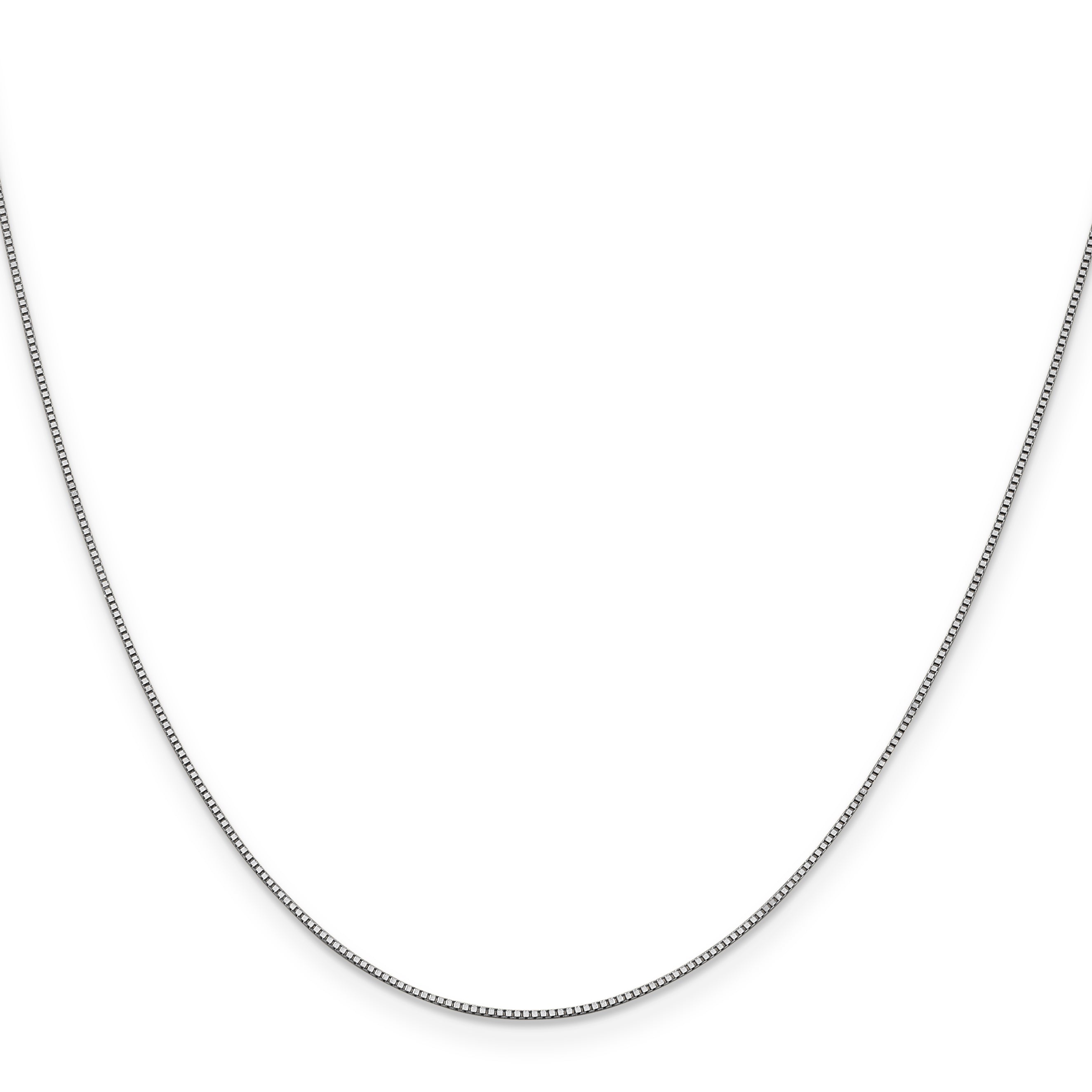14K White Gold 14 inch .7mm Box with Lobster Clasp Chain WLB050L