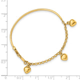 14k Polished Dangle Heart 6 inch Baby Bracelet BID92