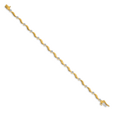 14k Complete 1/6 carat Diamond Curved Link 7 inch Bracelet BM4603
