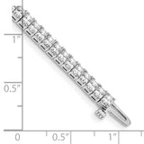 14k White Gold Complete 6.6 carat Princess AA Diamond 4-prong 7 inch Tennis Bracelet X10024WAA