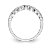 14k White Gold Diamond and Emerald Polished Ring RM5741