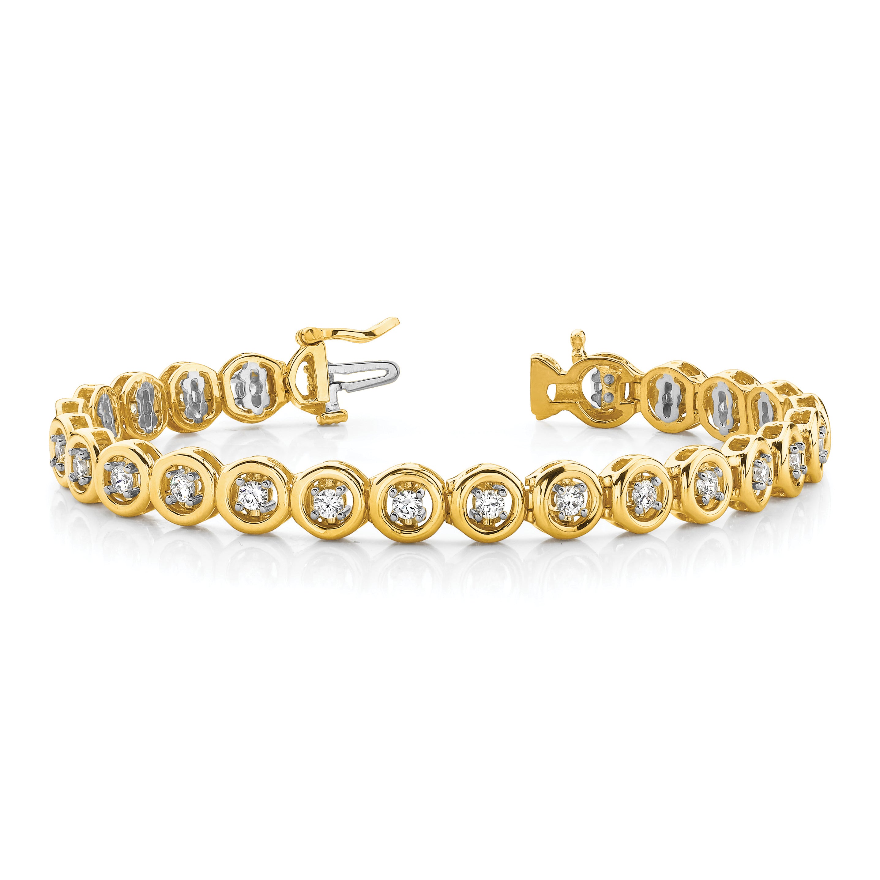 14k Complete 1/2 carat Round AAA Diamond Circle Add-a-Diamond 7 inch Tennis Bracelet X853AAA
