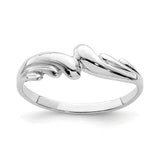 14K White Gold Polished Wave Ring D4708