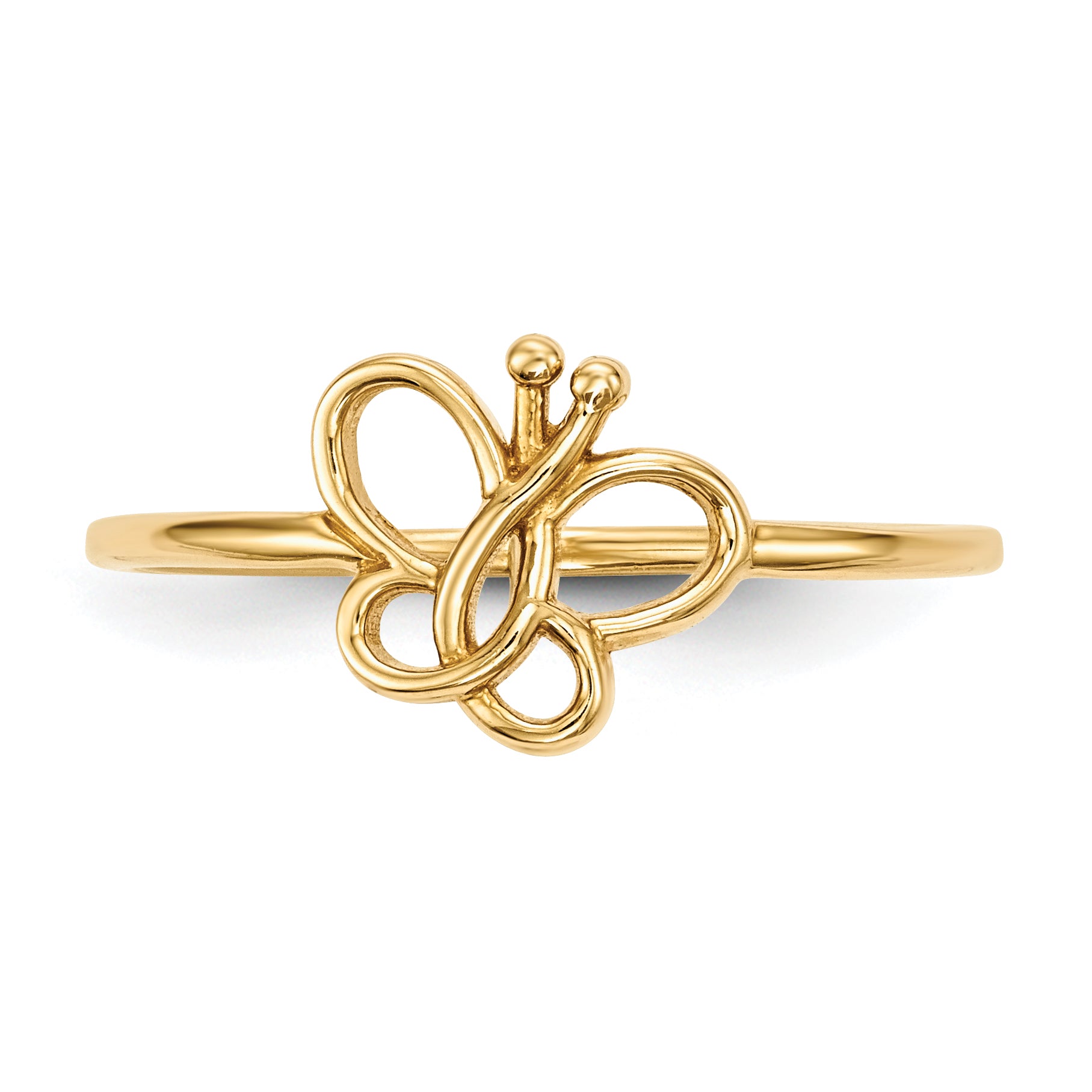 14k Polished Butterfly Ring R629