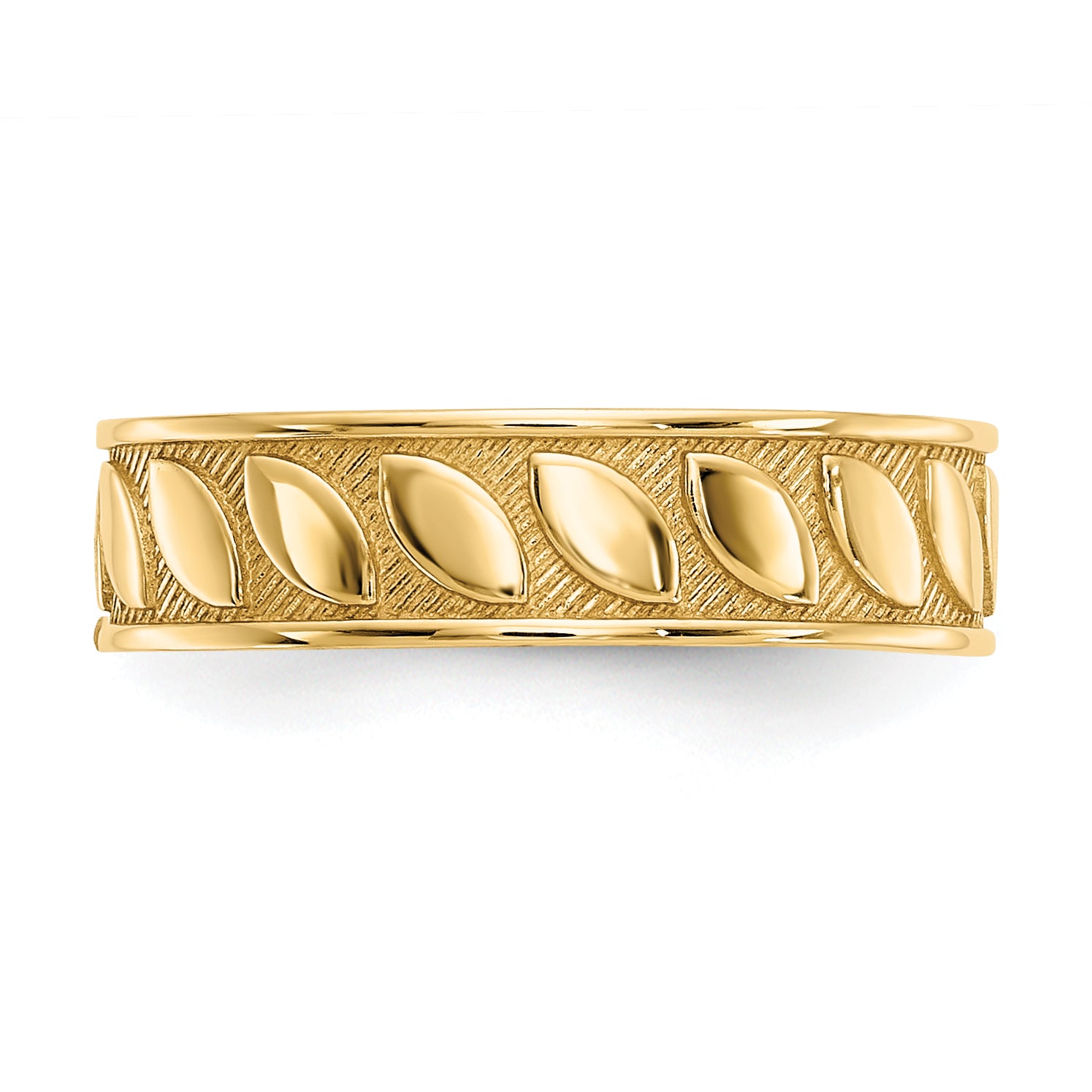 14k 4mm Leaf Design Toe Ring R547