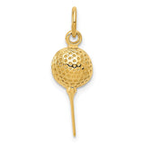14k Domed Golf Ball on Tee Charm D3475