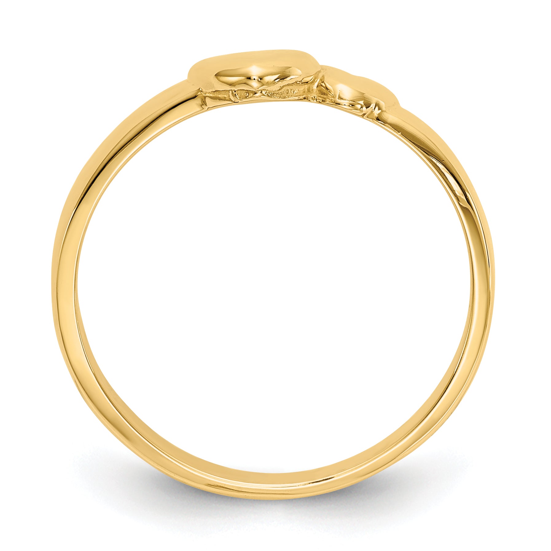 14k Polished Adjoining Hearts Ring K5744