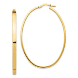 14k 3x55mm Polished Large Oval Tube Hoop Earrings PRE795