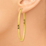 14k 3x55mm Polished Large Oval Tube Hoop Earrings PRE795