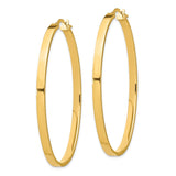 14k 3x55mm Polished Large Oval Tube Hoop Earrings PRE795