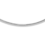 14k White Gold Polished 4mm Standard Weight 16 inch Domed Omega Necklace OW4
