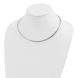 14k White Gold Polished 4mm Standard Weight 16 inch Domed Omega Necklace OW4