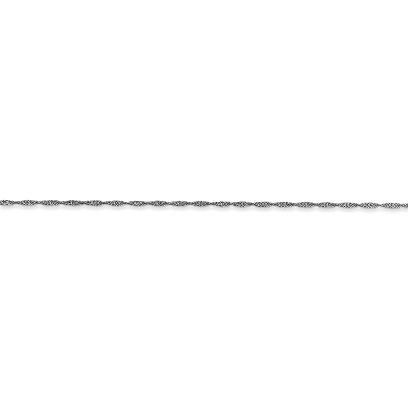 14K White Gold 14 inch 1mm Singapore with Spring Ring Clasp Chain PEN166