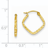 14K Diamond Cut Squared Hoop Earrings TL650