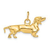 14k 3-D Dachshund Dog Charm A1551