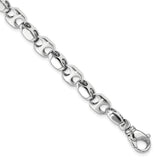 14K White Gold 20 inch 7.2mm Hand Polished Fancy Link with Fancy Lobster Clasp Chain WLK609