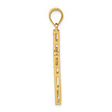 14K Greek Key Cross Pendant D3496