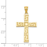 14K Greek Key Cross Pendant D3496