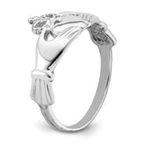 14k White Gold Polished Claddagh Ring K4773