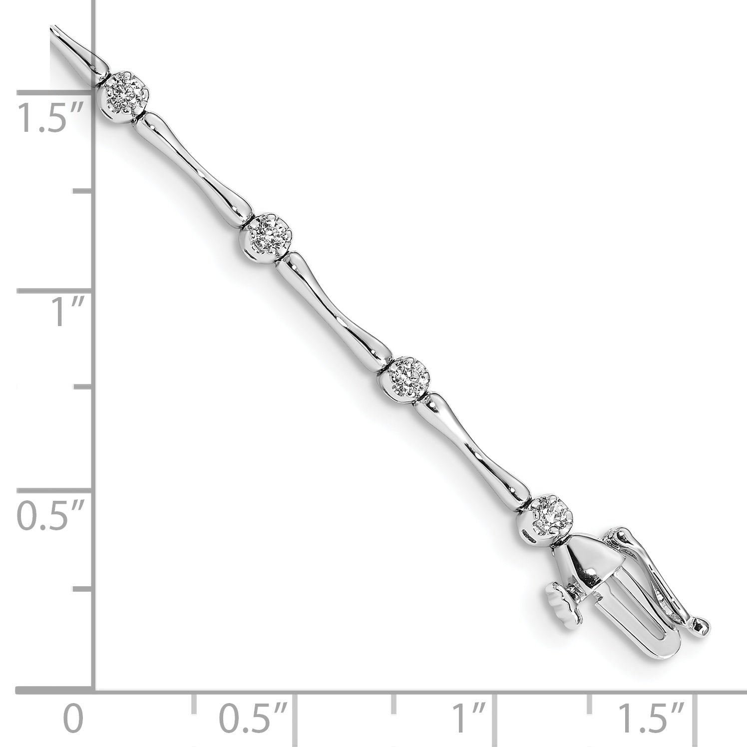 14k White Gold Complete 1/2 carat Diamond and Bar Link 7 inch Bracelet BM4595