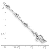14k White Gold Complete 1/2 carat Diamond and Bar Link 7 inch Bracelet BM4595
