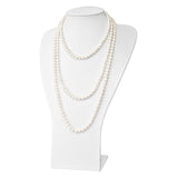 9-10mm White Semi-Round Freshwater Cultured Pearl Endless 80 inch Necklace QH5203