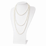 9-10mm White Semi-Round Freshwater Cultured Pearl Endless 80 inch Necklace QH5203