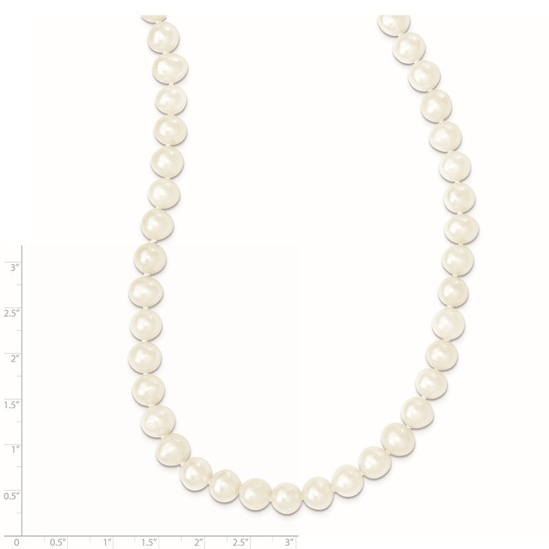 9-10mm White Semi-Round Freshwater Cultured Pearl Endless 80 inch Necklace QH5203