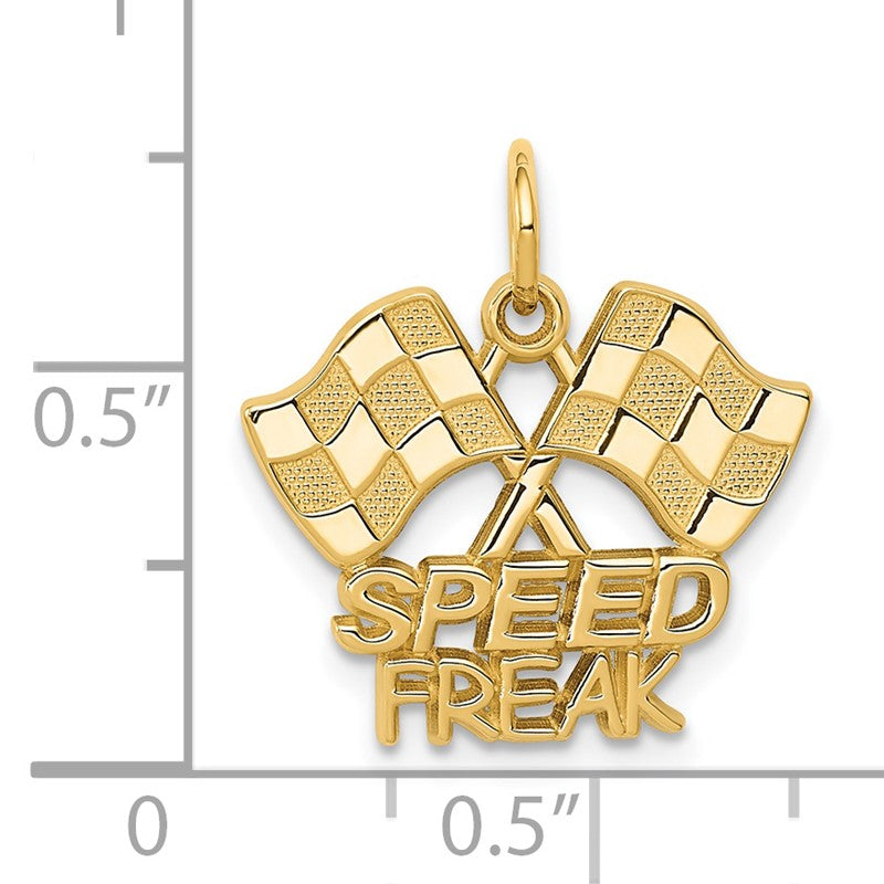 14K Racing Flags SPEED FREAK Charm C1879