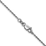 14K White Gold 10 inch 1.15mm Diamond-cut Machine Made Rope with Lobster Clasp Chain Anklet W010